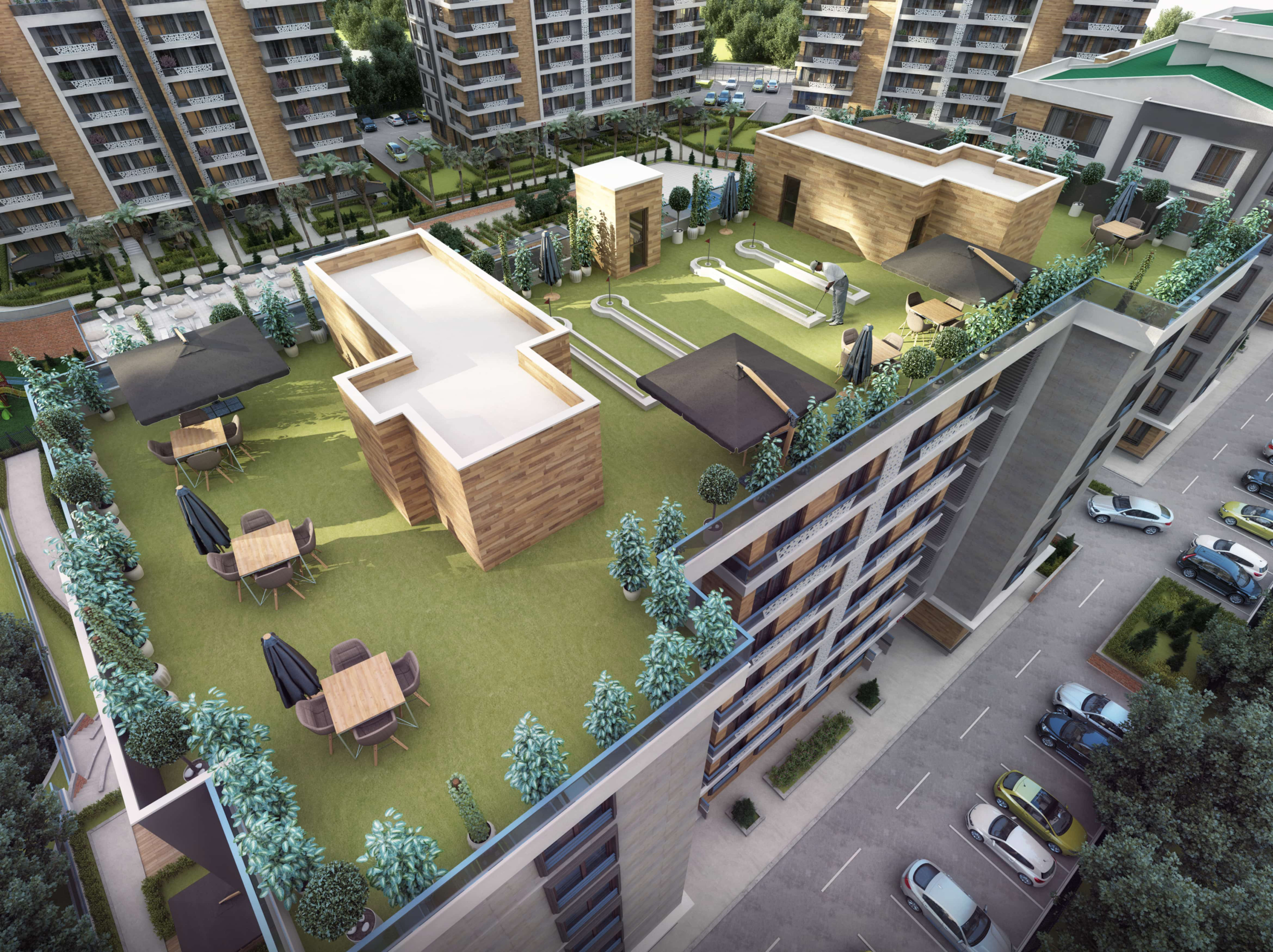 Terasta Golf ve Havuz Keyfi